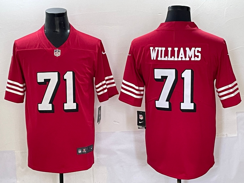 Men San Francisco 49ers #71 Williams red 2025 Nike Limited NFL Jersey 008->san francisco 49ers->NFL Jersey